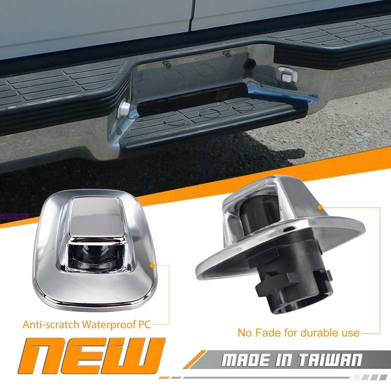 HERCOO License Plate Lights Lamp Lens Chrome Housing Compatible with 1987 to 1994 Blazer 1988 to 1999 GMC C1500 C2500 C3500 K1500 K2500 K3500 Suburban Tahoe Sonoma YukoN, Pack of 2 - Image 2